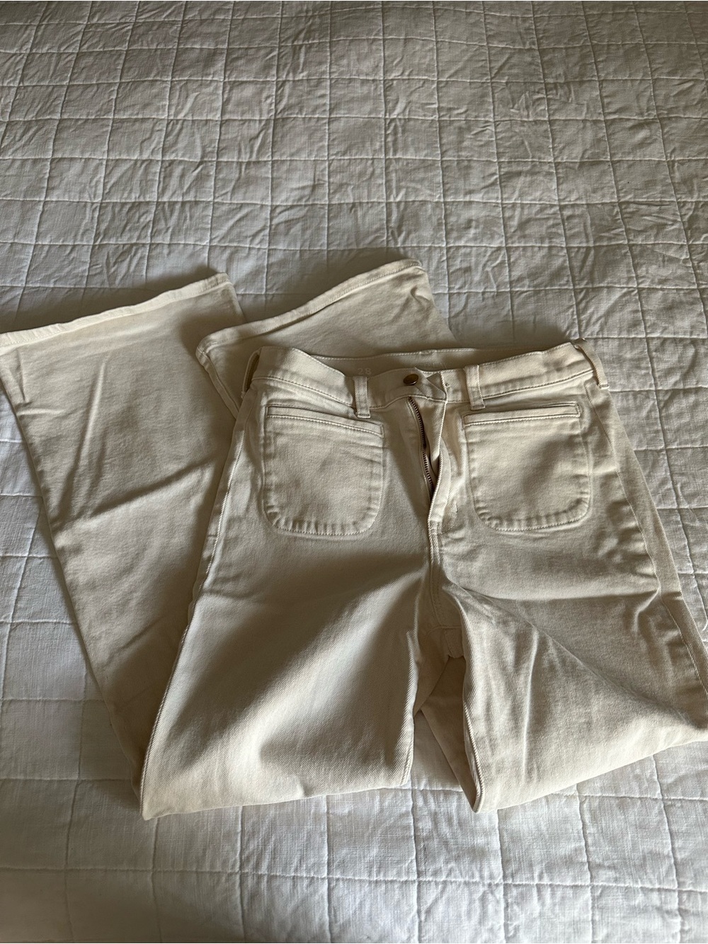 J. Crew vintage 96 flare jeans ecru wash
